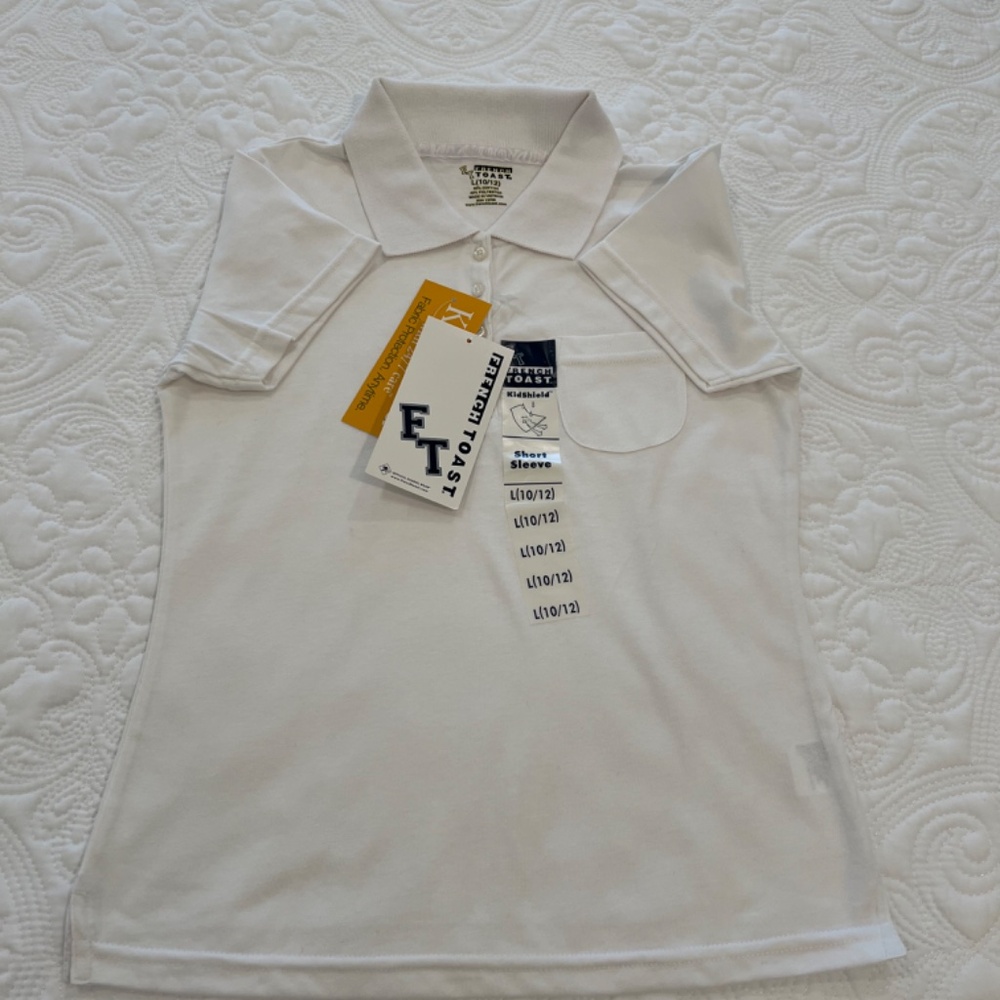 French Toast Girl's KidShield Polo Short Sleeve Polo Shirt--Size 10/12 - Picture 2 of 8